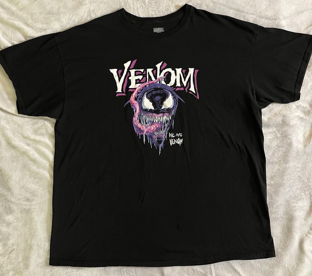 Marvel Venom "We Are Venom" Graphic Print Tee Black Cotton Knit Men's 2X